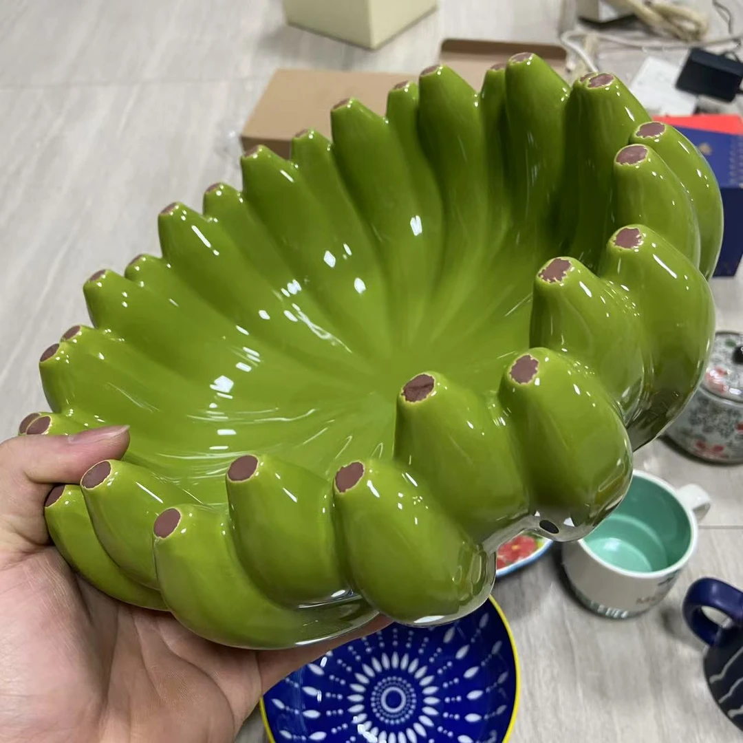 仿真香蕉-9.5寸果碗（绿色）