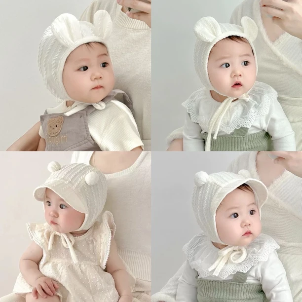 婴儿帽子春秋新生儿可爱宫廷帽男女宝宝秋冬季婴幼儿纯棉护耳胎帽