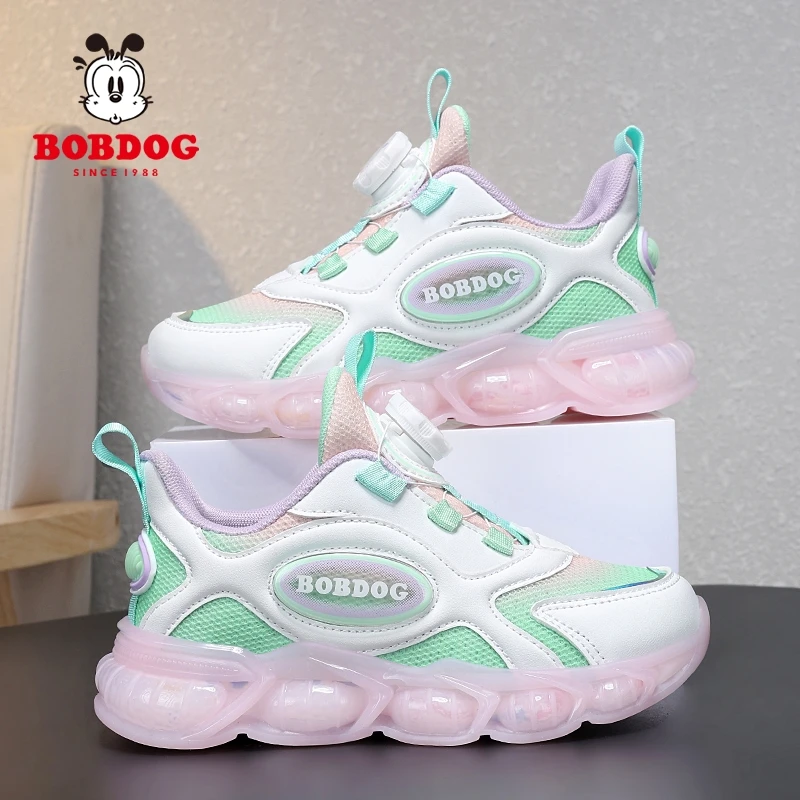 巴布豆女童运动鞋2024春秋新款秋季网面秋季鞋子中大童女孩跑步鞋