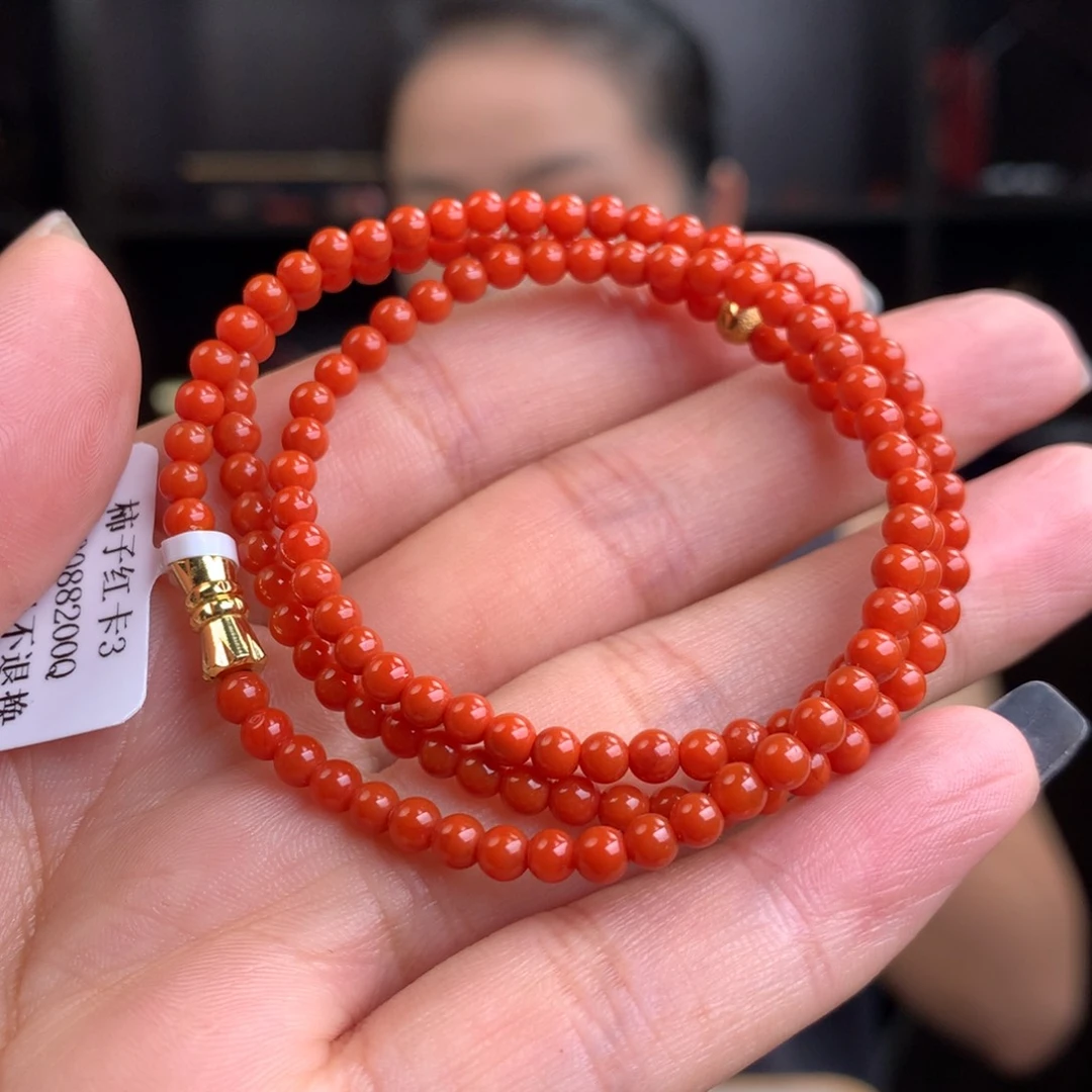 南红玛瑙未镶嵌南红玛瑙柿子红卡3保山大水沟