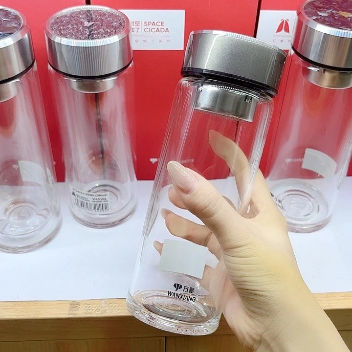 万象品牌单层玻璃杯U470-520亚麻灰