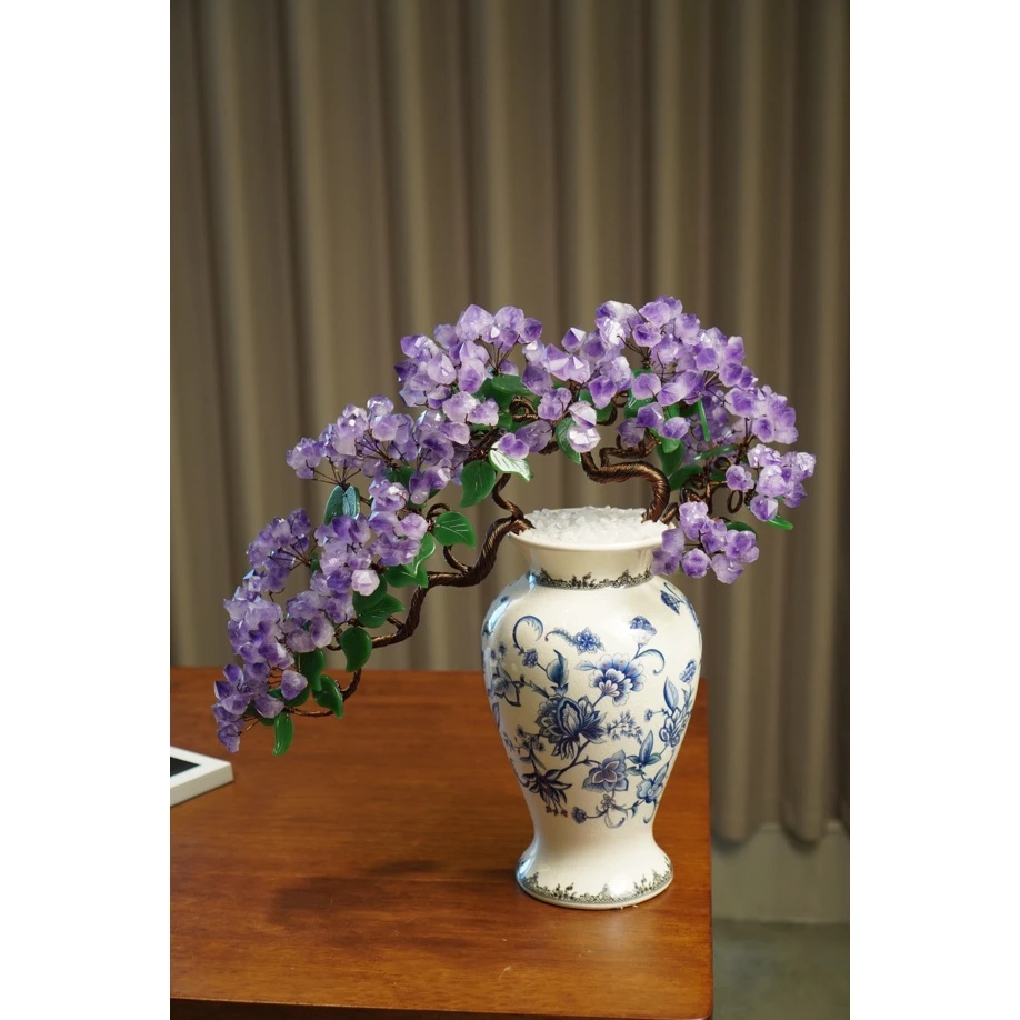 原矿紫水晶树装饰品礼物手工摆件晶簇原石居家礼品软装装饰