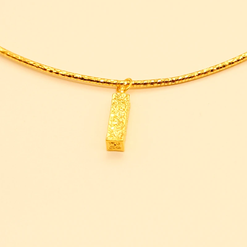 足金999碎冰冰吊坠小金条挂坠赠合金链一条