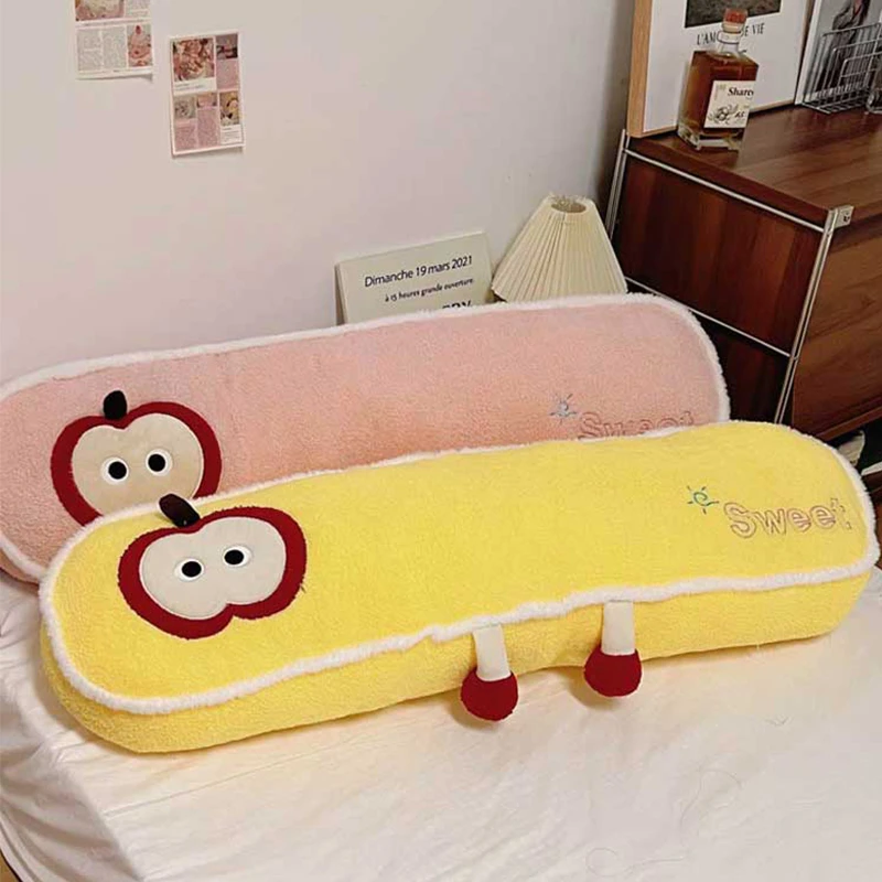 可爱长条苹果抱枕女睡觉夹腿侧睡专用沙发床头卧室靠垫宿舍可拆洗