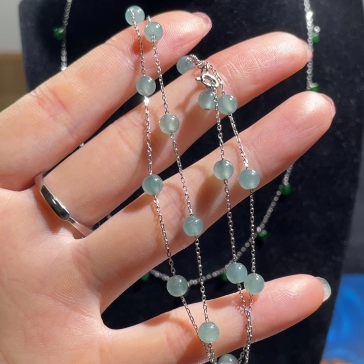 翡翠银S925镶嵌颈饰