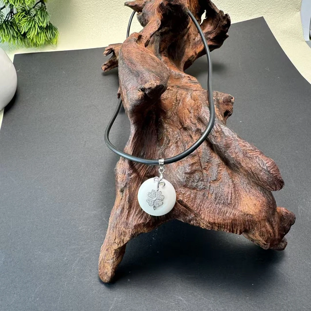 S925银猛犸象牙颈饰-裸石18*9mm-含绳8.5g左右-MM005