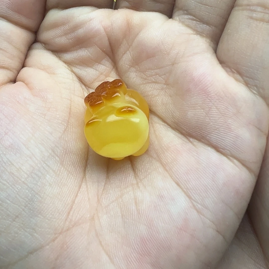 琥珀未镶嵌珠宝奇石猫咪打孔不退换