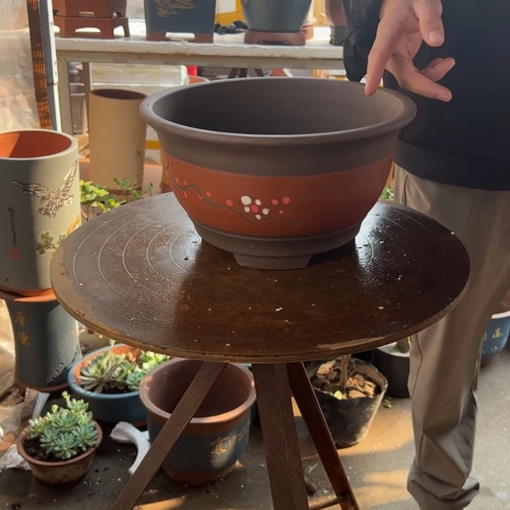 红色富贵点彩大花盆花盆花盆