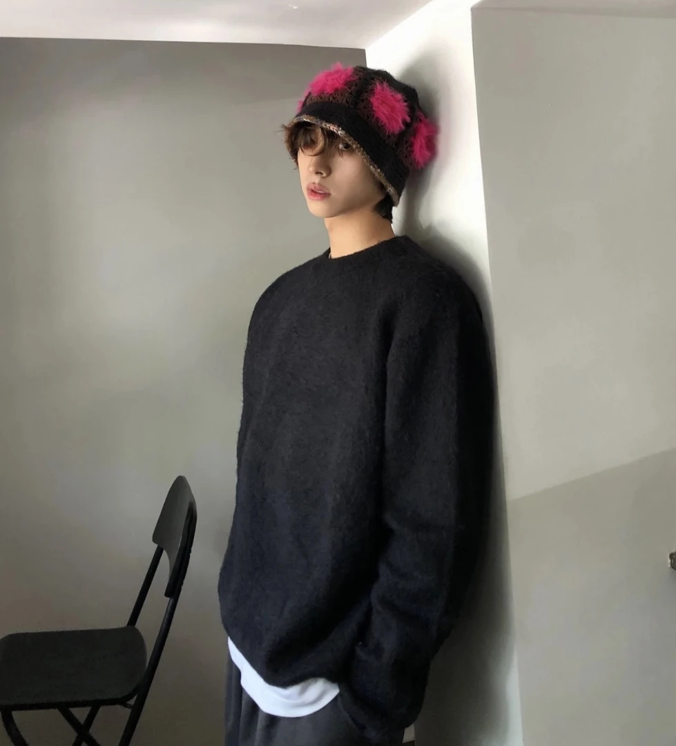 D41#600克重磅软糯毛衣冬季慵懒高级感打底针织衫cleanfit线衣