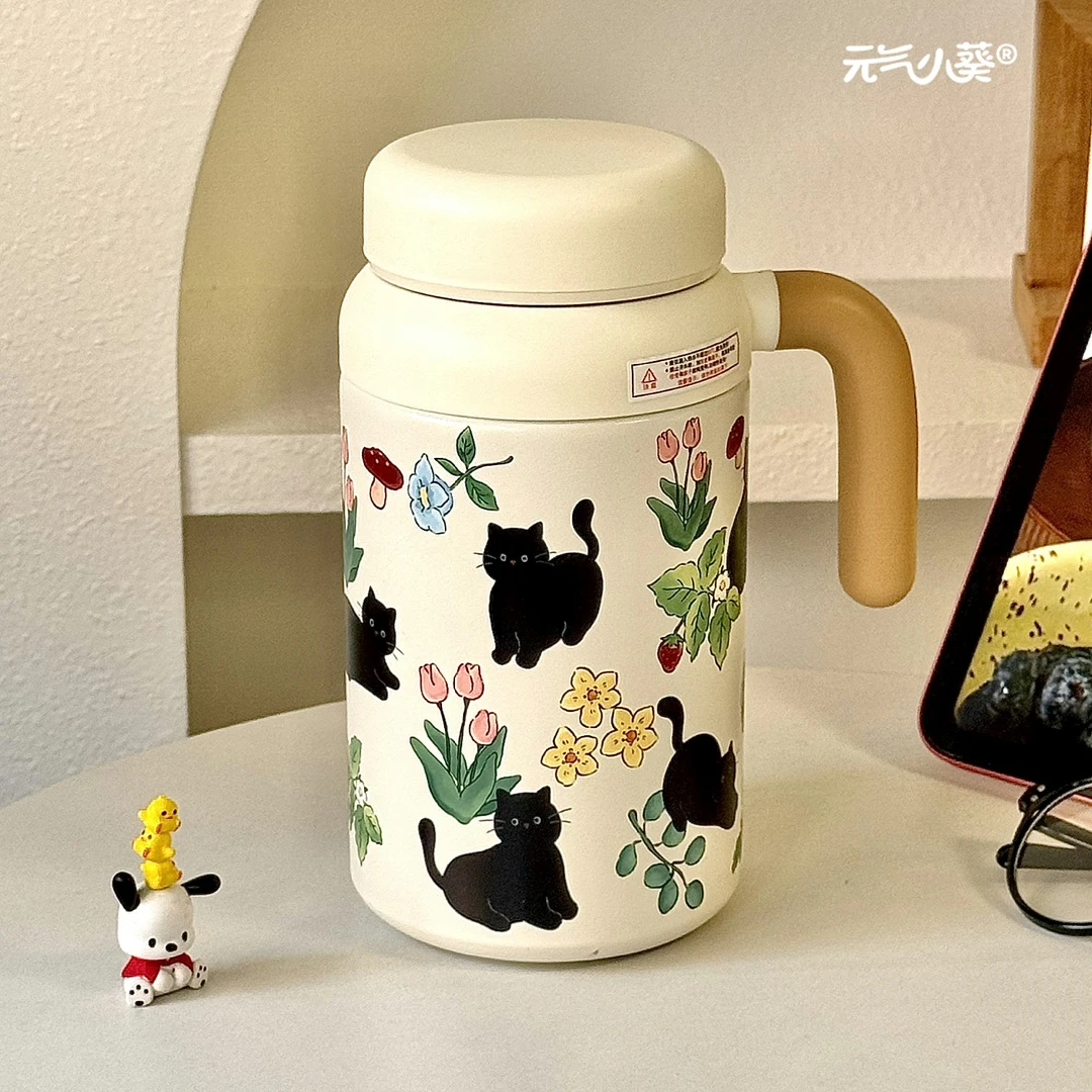 ins女生新款高颜值保温杯学生户外大容量卡通便携式儿童可爱水杯