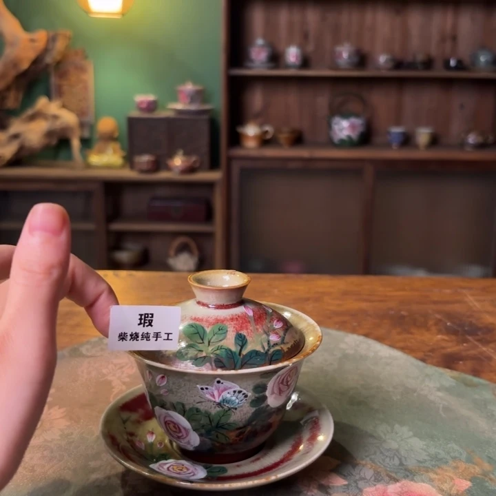 柴烧纯手工手绘陶瓷