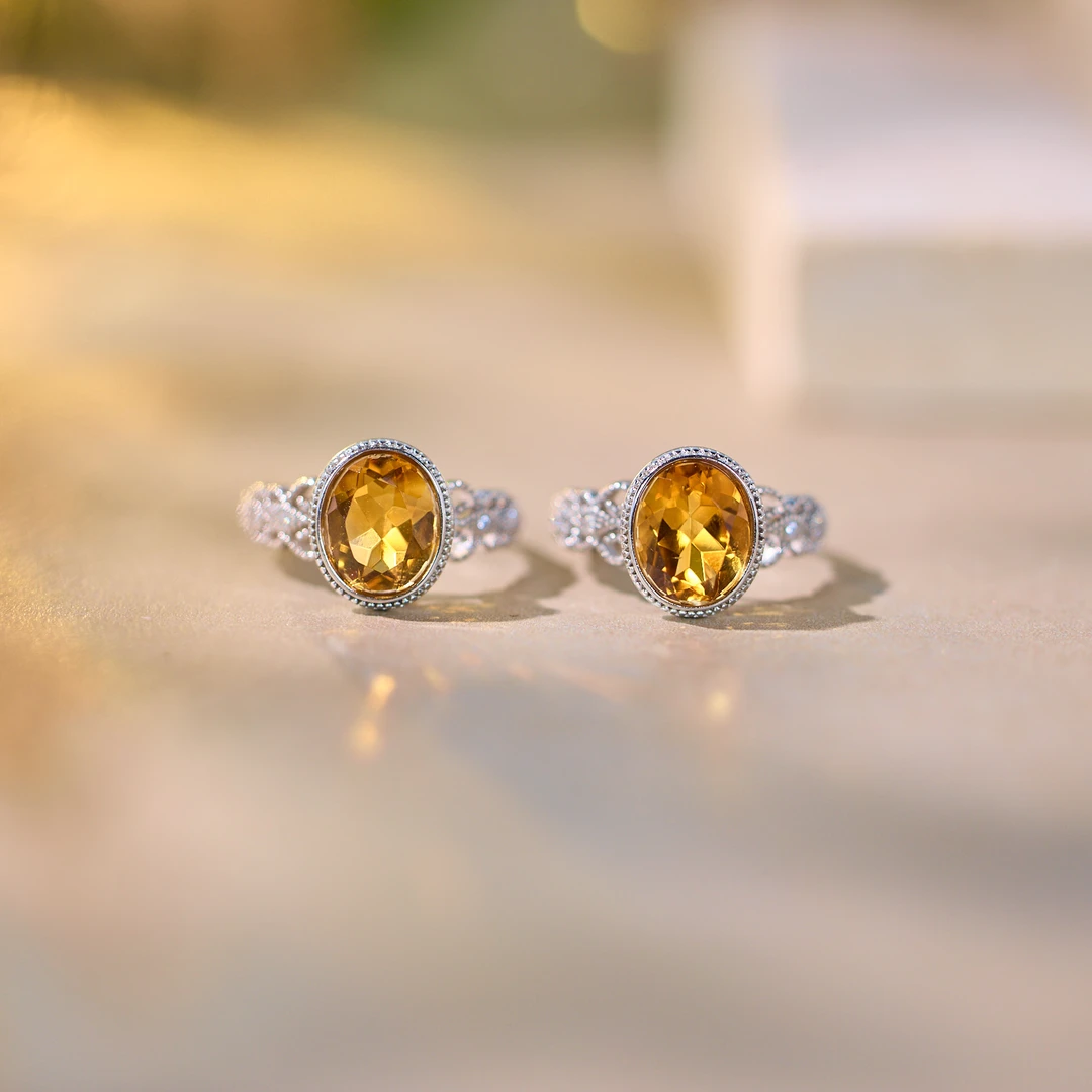 【歪歪】黄水晶蛋面戒指（多样性发一）XB-J5059