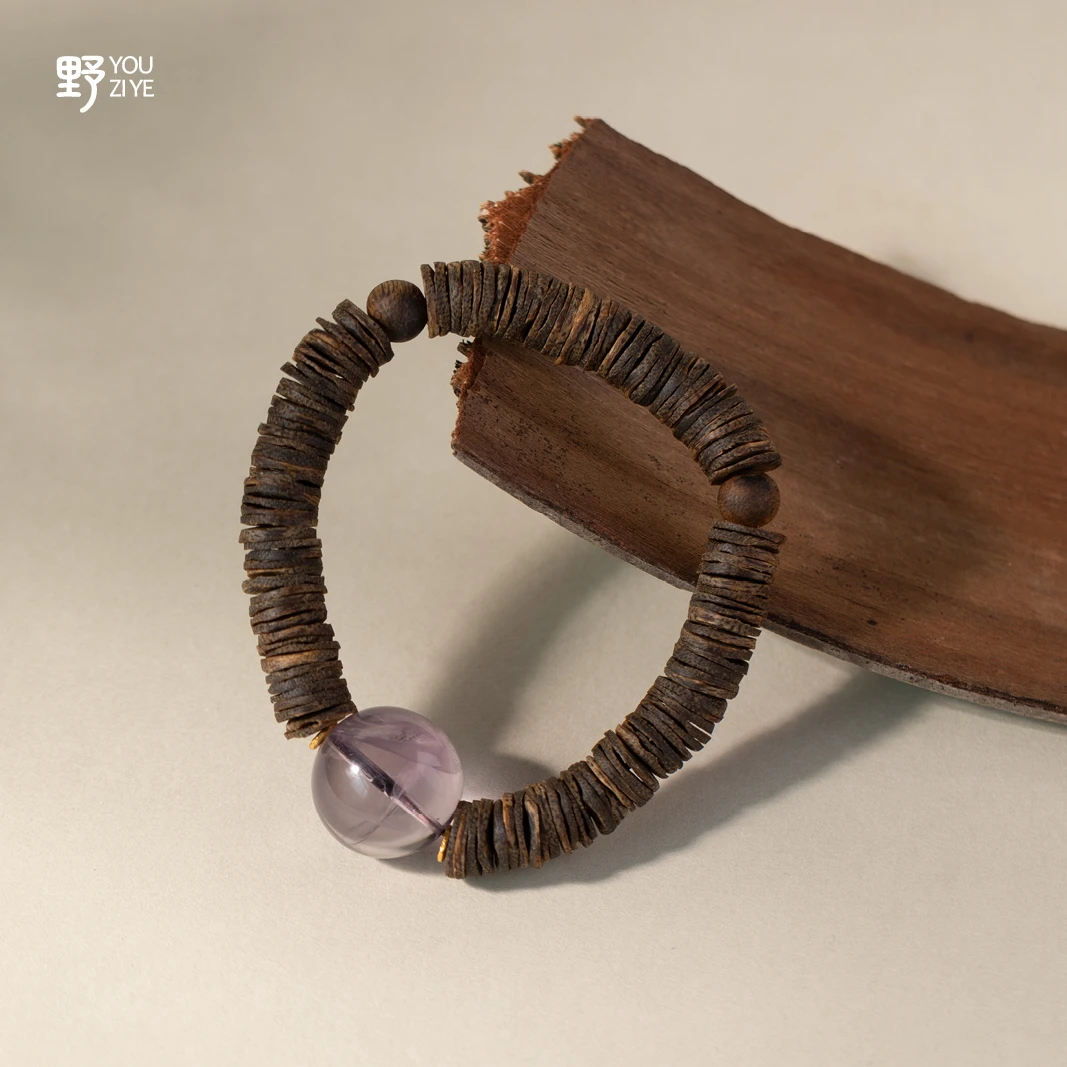 沉香【老灵魂】全沉奇楠  水晶 手串18k