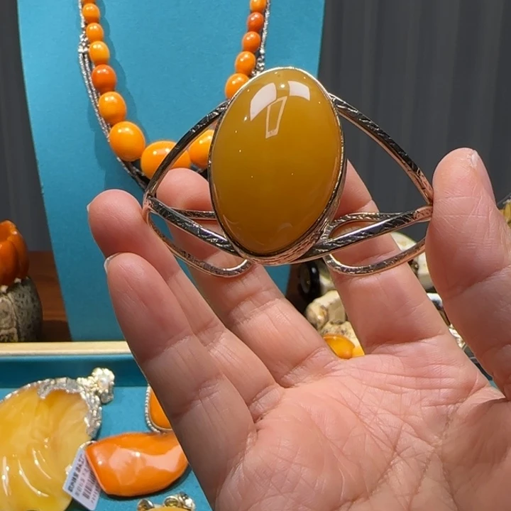 琥珀未镶嵌手链波兰设计款琥珀蜜蜡