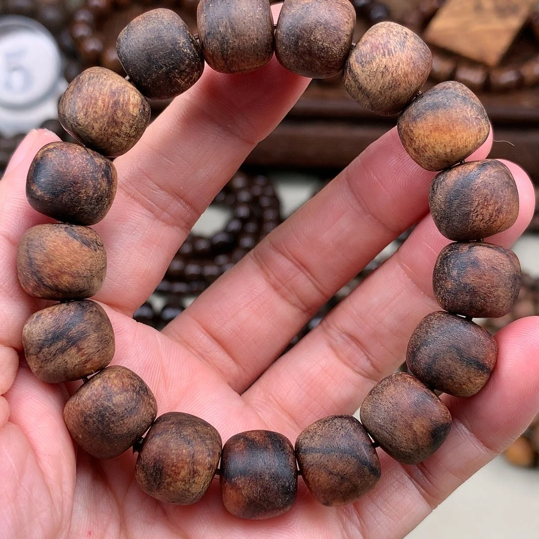 【闪购商品】贡木其他印贡复古绿黑瘤疤火焰纹12*13粗磨