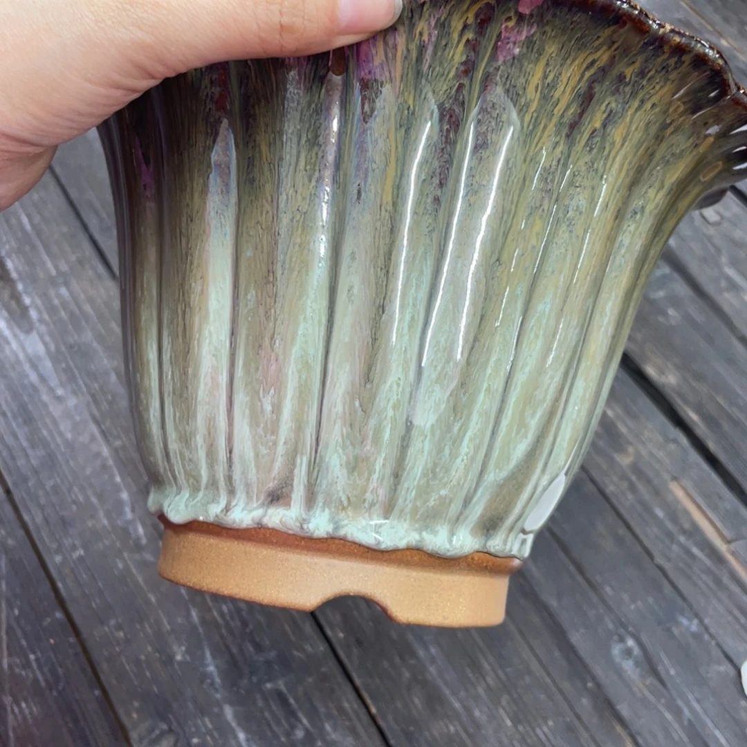 紫砂花盆天**鸿花盆花盆