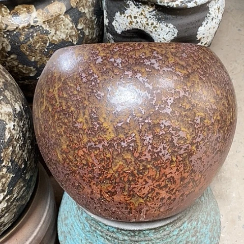 紫砂花盆口23高度27铁锈