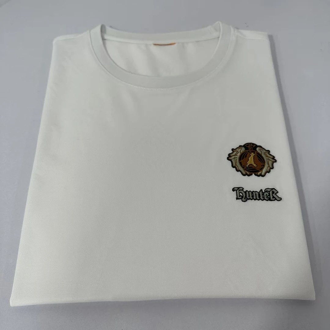 QH-25男士2025短袖T恤舒适有型圆领字母刺绣透气短袖男装