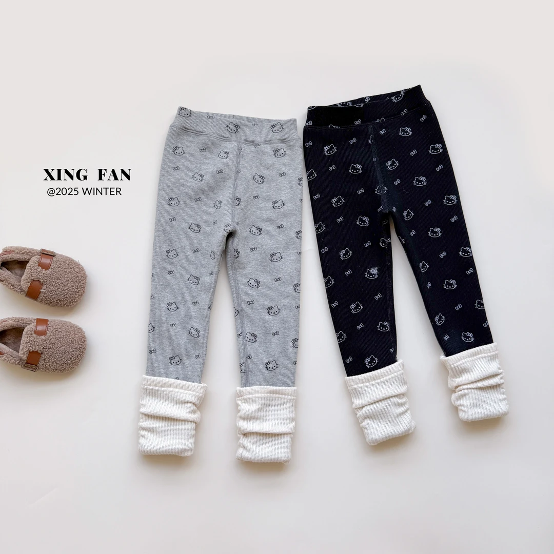 【现货】星范童装2025年女童冬装新款加绒加厚KT打底裤254-XF-54072