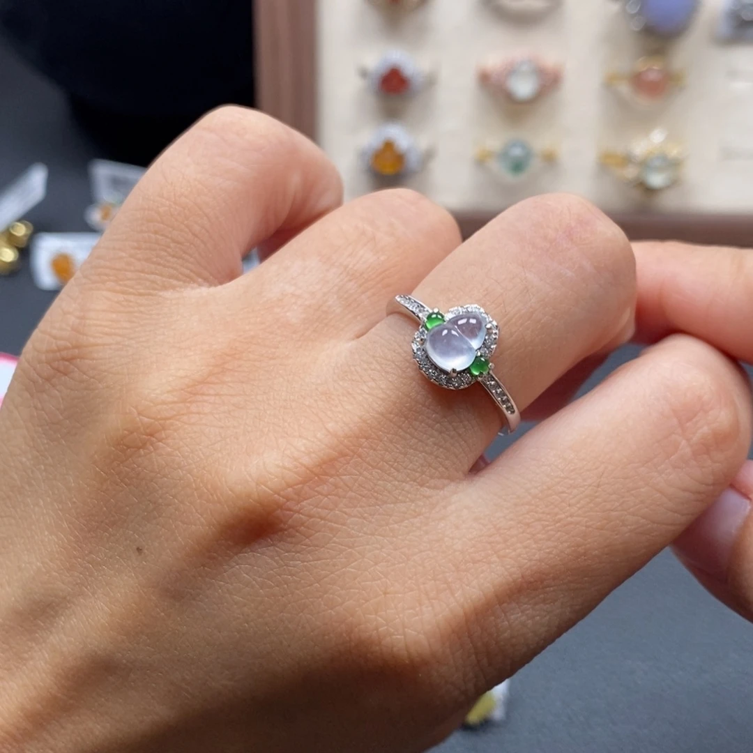 翡翠银S925镶嵌戒指