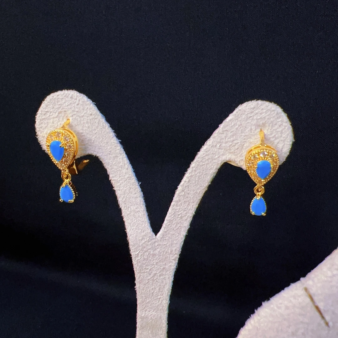 铜合金石英石耳饰 哈尼西牧时尚百搭耳环#0008170