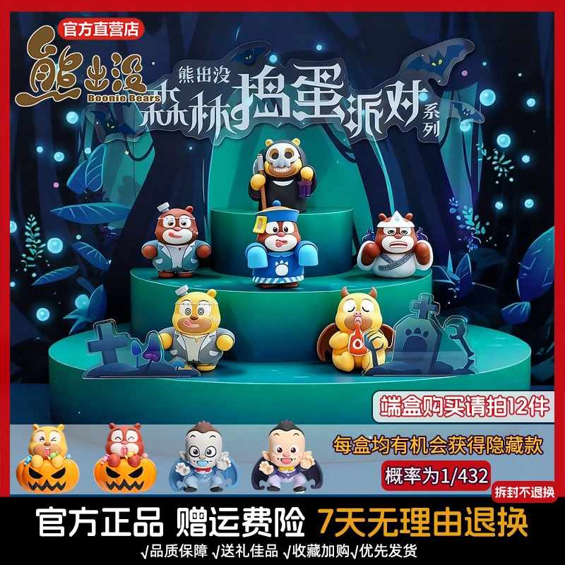 熊出没森林捣蛋派对盲盒熊大熊二盲盒【端盒需拍12件】拆封不退换