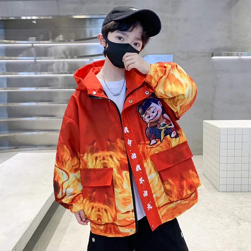 童装男童帅气网红装哪吒外套春装2025新款洋气中大童男孩春秋风衣
