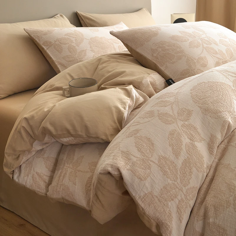 A类全棉三层纱床上四件套纯棉水洗棉轻奢高端床品床单被套三件套4