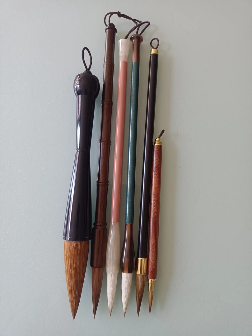 6支毛笔套装 毛笔组合套装 对联提斗 楷书行书 国画书法