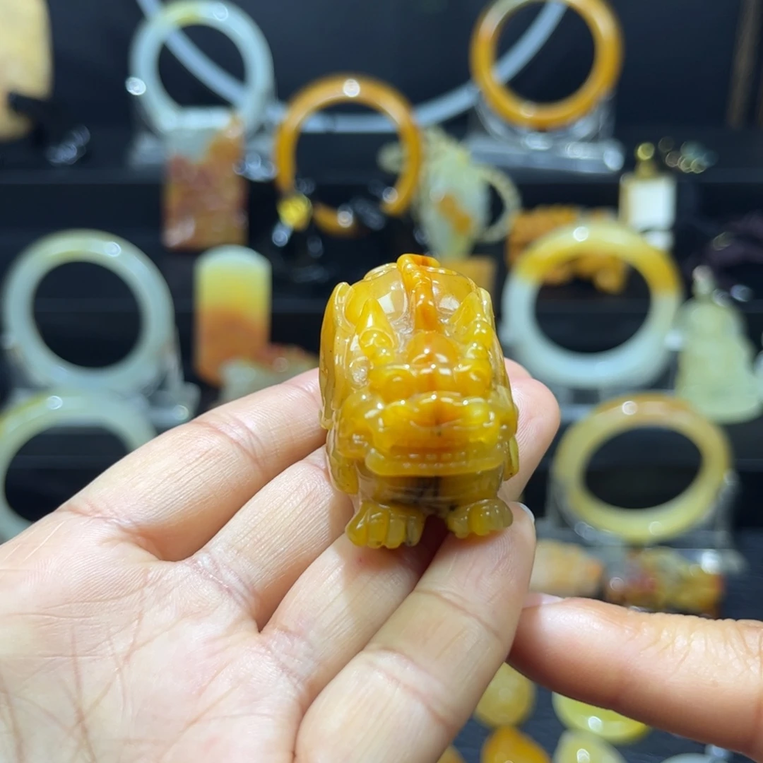 石英质玉（黄龙玉）未镶嵌颈饰