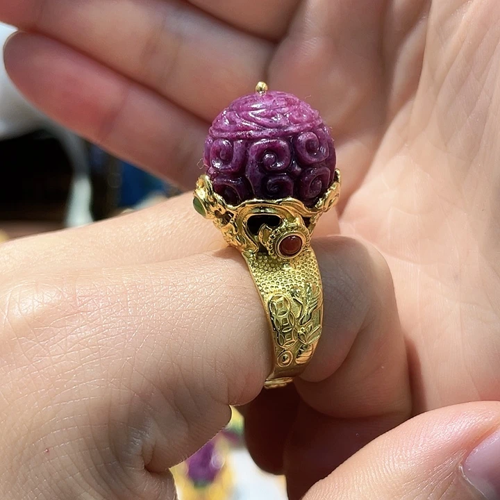 锦纶非金属红宝戒指