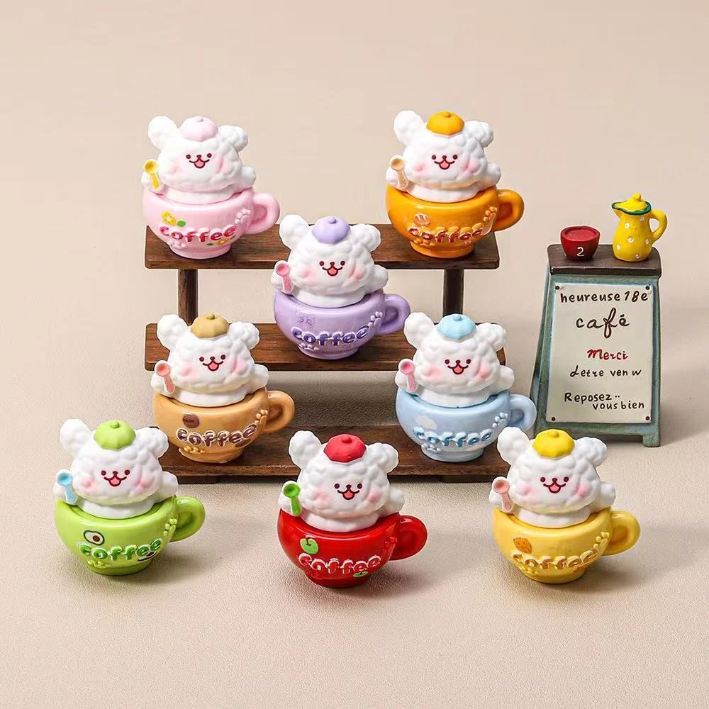 【直播拆】线条小狗咖啡杯 DIY钥匙扣手工摆件