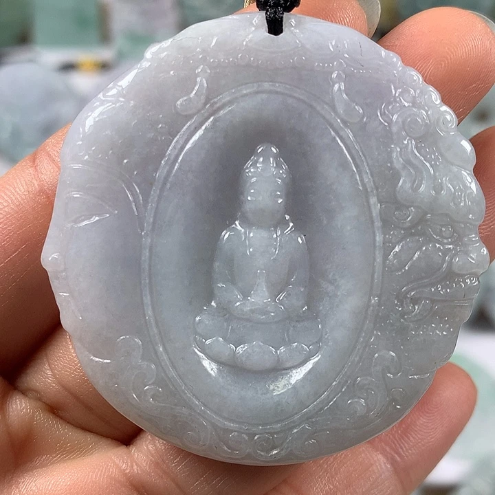 翡翠未镶嵌颈饰佛魔一念观音福利