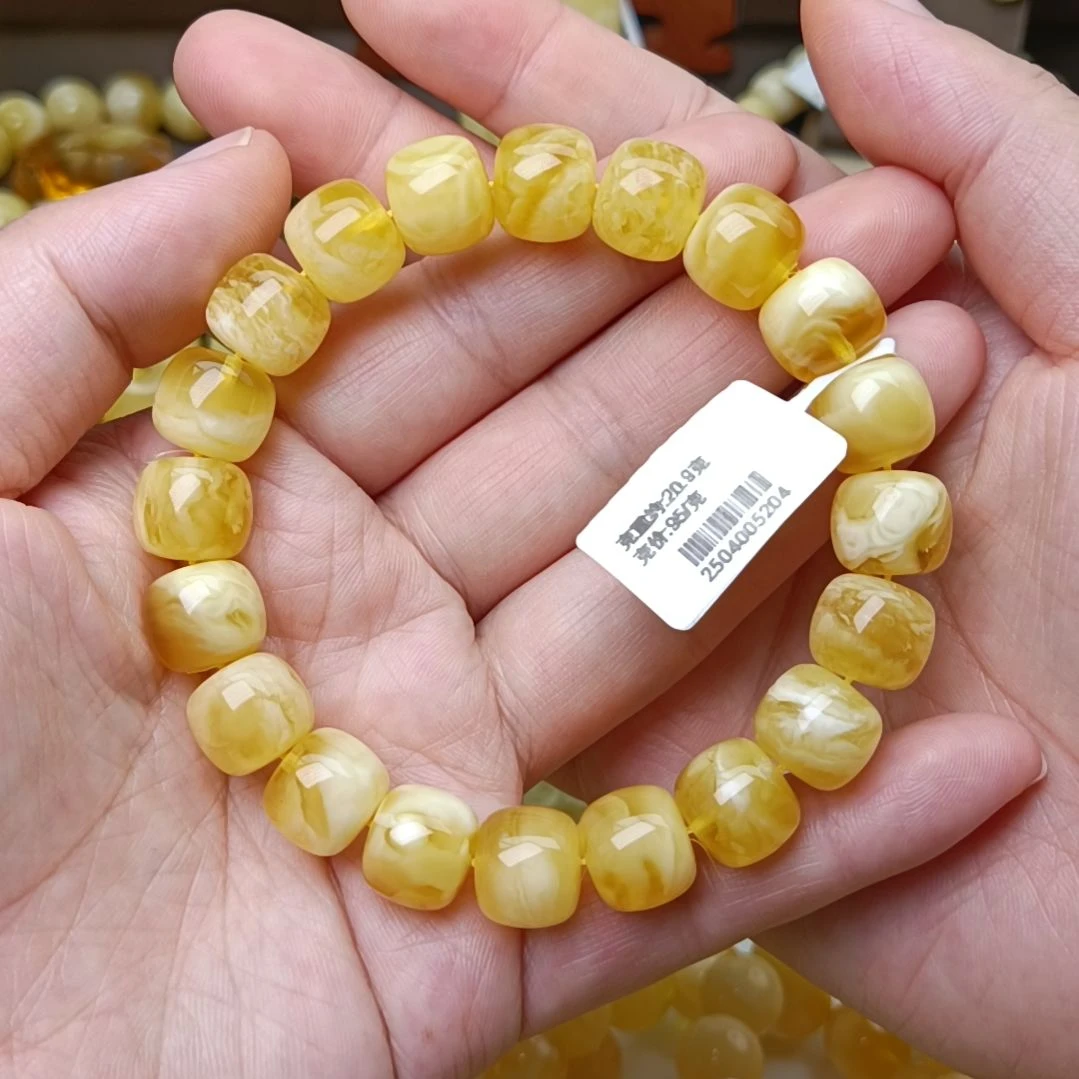 未镶嵌蜜蜡手链12精工老型金白溶洞