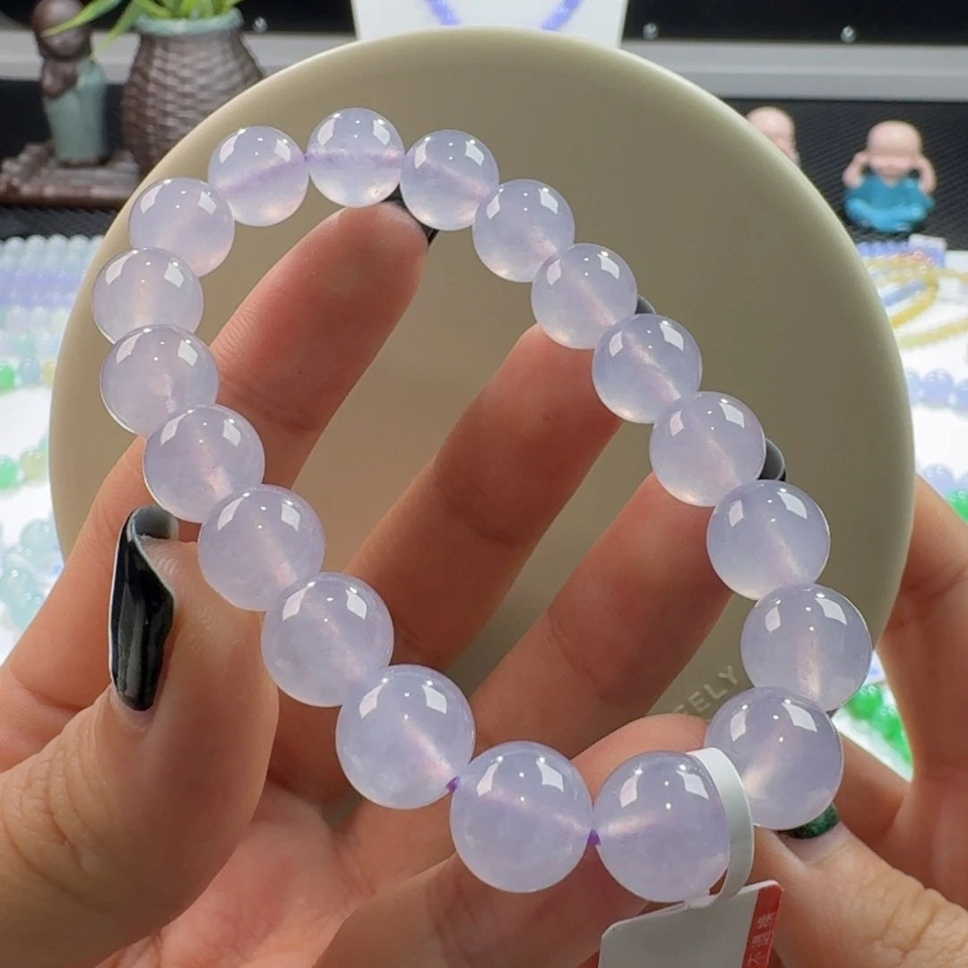 翡翠手链未镶嵌高冰粉紫手串卡10 仙！强推！