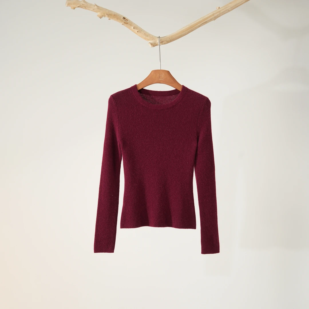 西子/山羊绒羊毛时尚百搭圆领长袖上衣/MSTJ0860