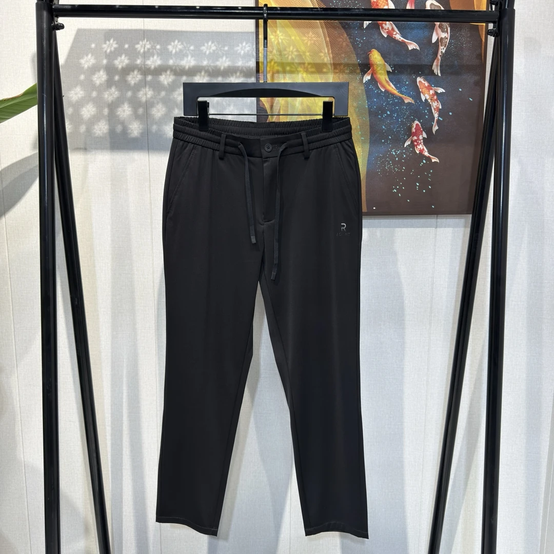 K766六维弹力抽绳直筒裤男万能腰超舒适薄款九分运动休闲裤xdf