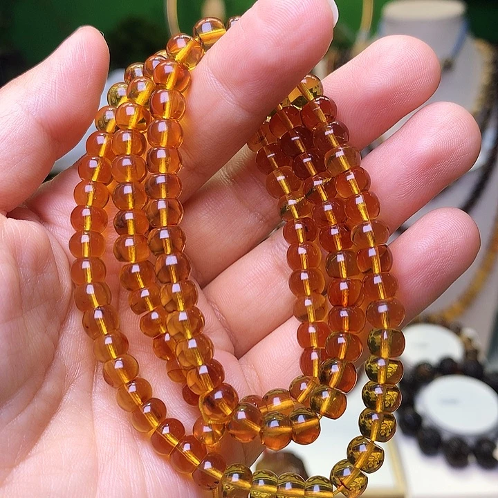 天***意裸石琥珀未镶嵌金珀7+