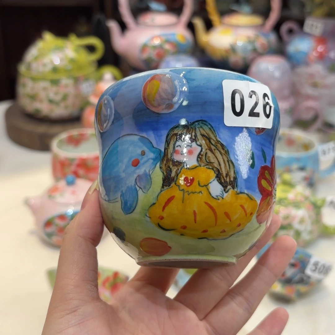 景德镇手绘高温釉下彩陶瓷茶具