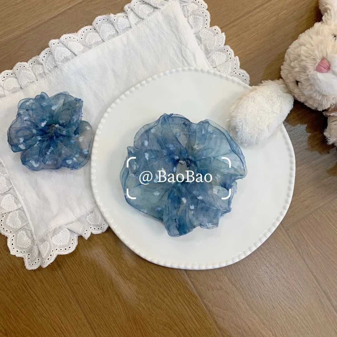 原创极光星月夜儿童大肠发圈新款发饰超仙扎马尾小众气质头绳女