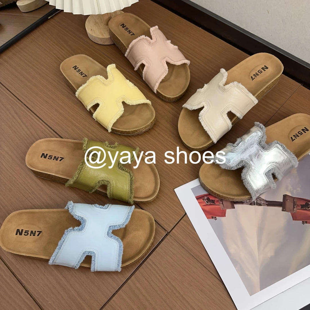 llyy小众设计感百搭一字拖夏季新款平底拖鞋一字带凉拖