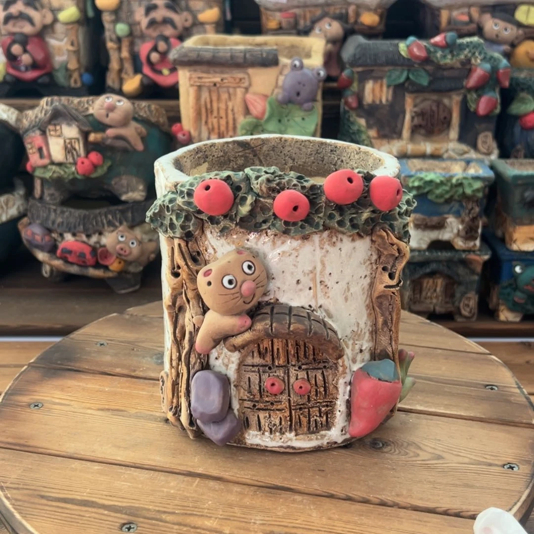 红陶嘻哈多肉花盆