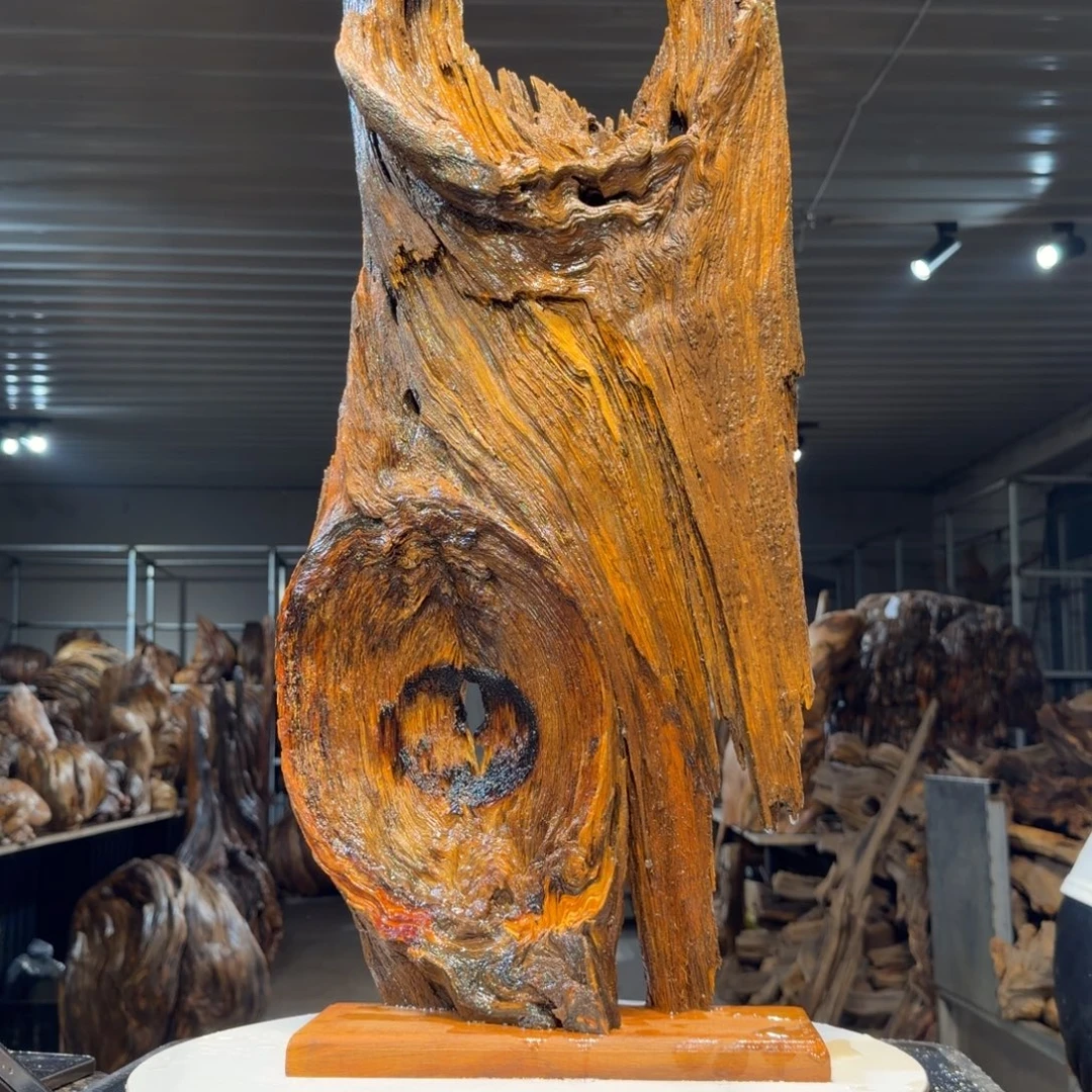 克***凡木王一刀琥珀木摆件49