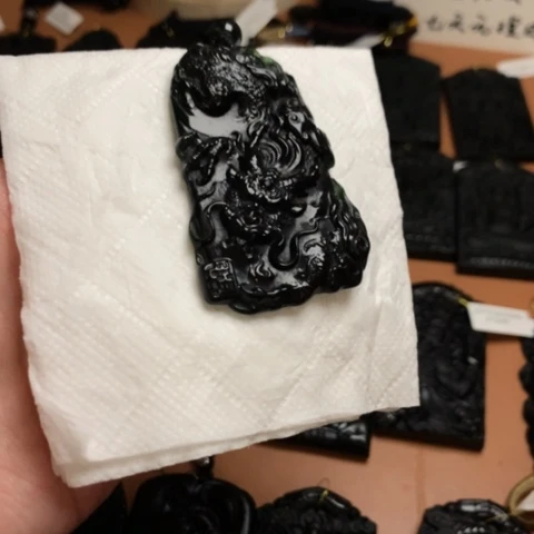 洪*天然缅甸a货钢琴黑挂件