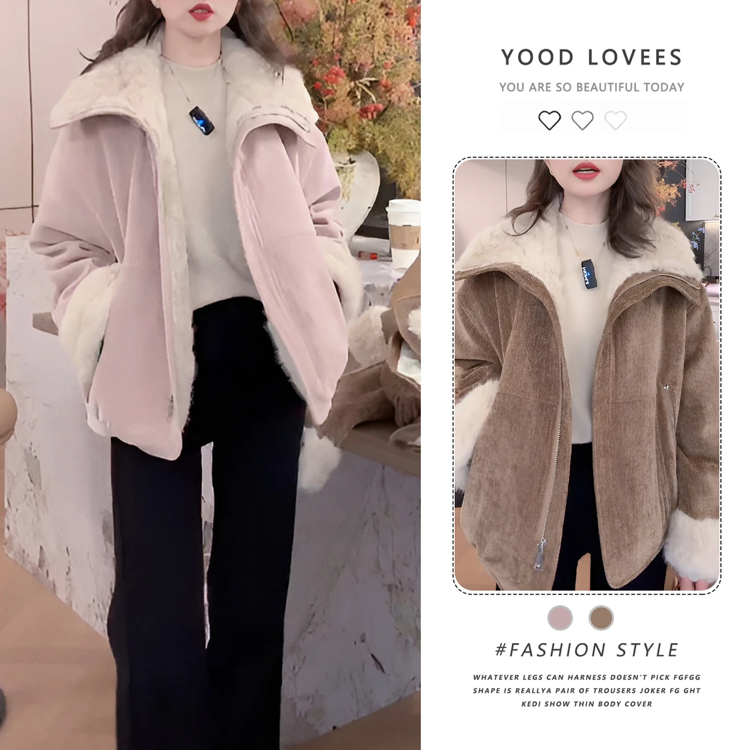 时尚毛领保暖外套女冬季新款韩系巨好看气质百搭显瘦加厚潮短外套