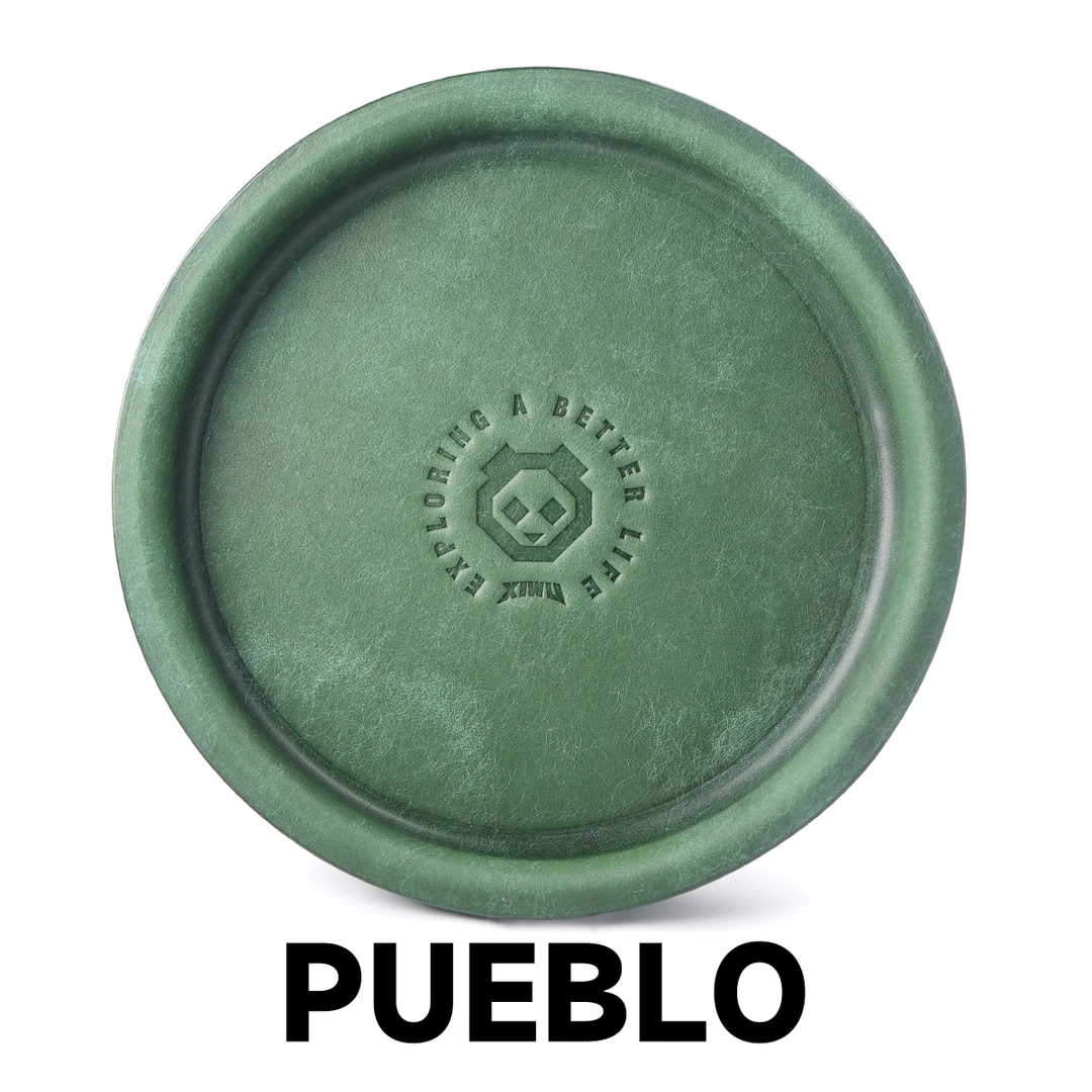 首饰展示架 大双层PUEBLO超厚牛皮真皮圆形托盘皮质特效磨砂植鞣