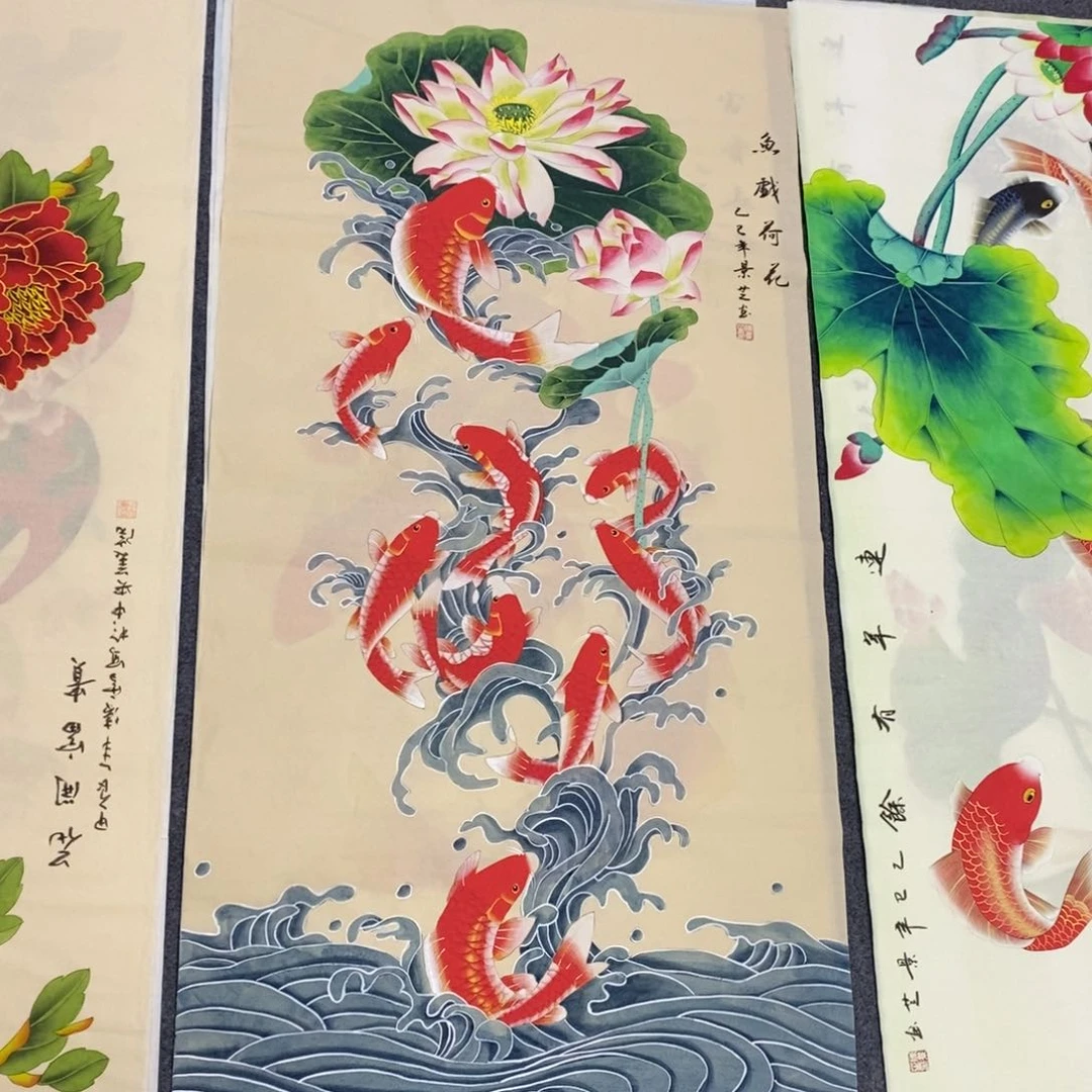 国画尺寸140✖️70四尺精品工笔手绘画