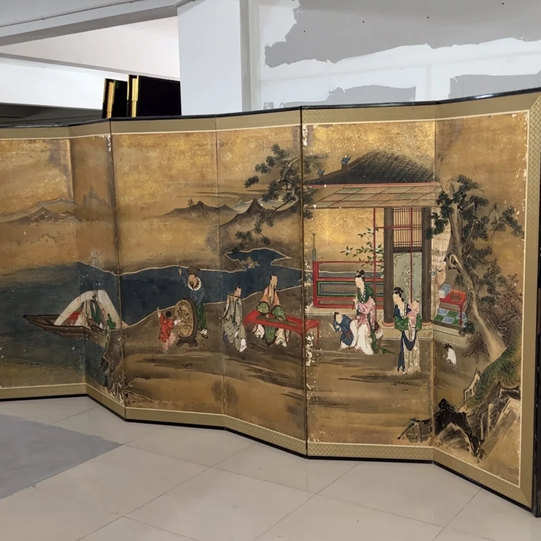 绘画屏风框画茶空间设计