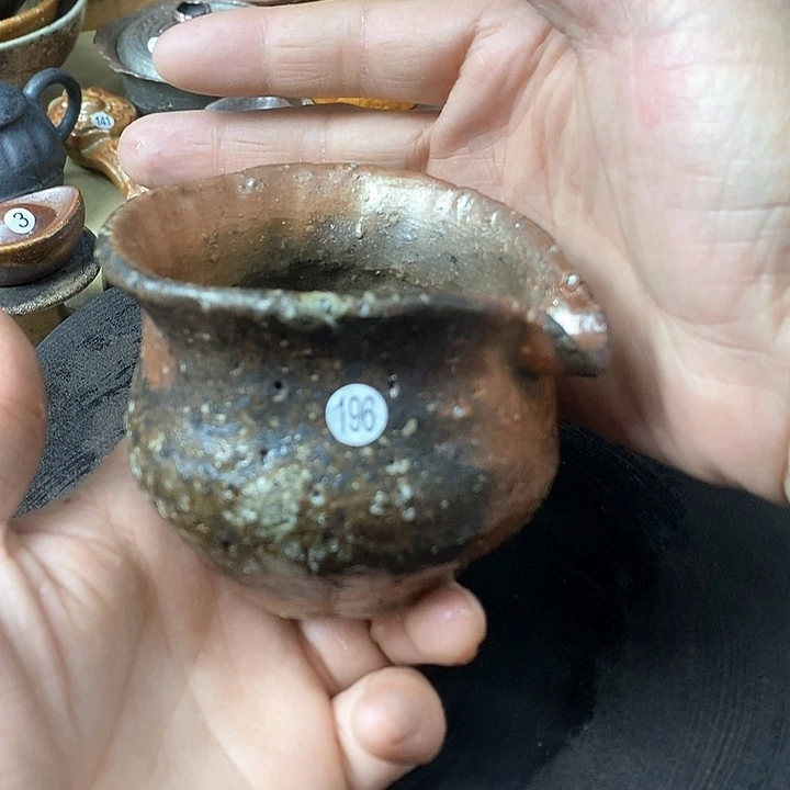 杯手工粗陶、柴烧茶器