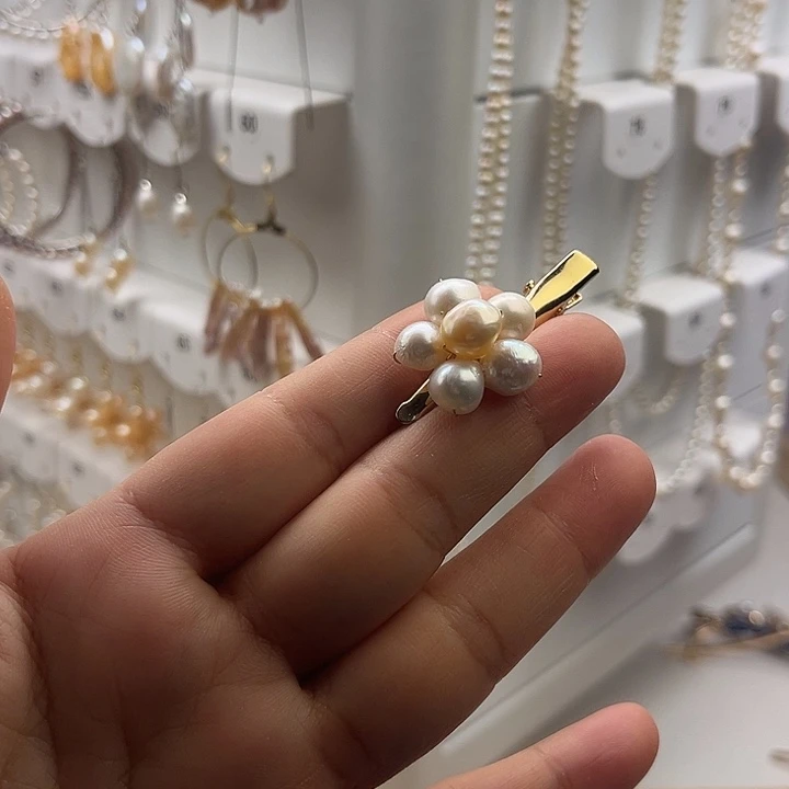 未镶嵌发夹淡水珍珠